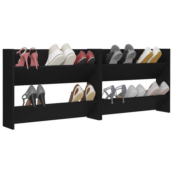 vidaXL Wall-Mounted Shoe Cabinet Grey 80x18x60 cm Engineered Wood
