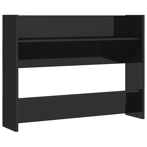 vidaXL Wall-Mounted Shoe Cabinets 2 pcs High Gloss Black 80x18x60cm