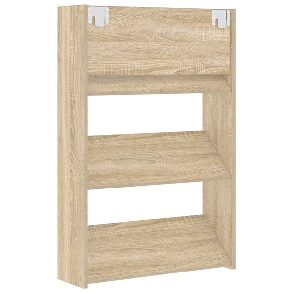 vidaXL Wall-Mounted Shoe Cabinet Sonoma Oak 60x18x90 cm Engineered Wood