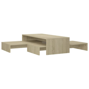vidaXL Nesting Table Set Sonoma Oak 100x100x26.5 cm Engineered Wood