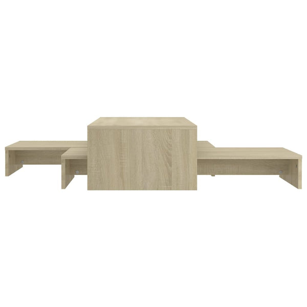 vidaXL Nesting Table Set Sonoma Oak 100x100x26.5 cm Engineered Wood