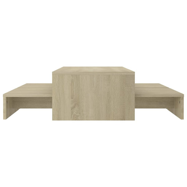 vidaXL Nesting Table Set Sonoma Oak 100x100x26.5 cm Engineered Wood