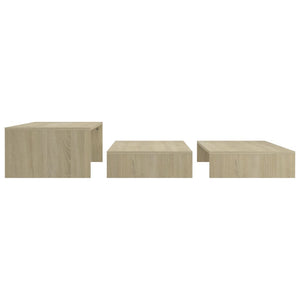 vidaXL Nesting Table Set Sonoma Oak 100x100x26.5 cm Engineered Wood