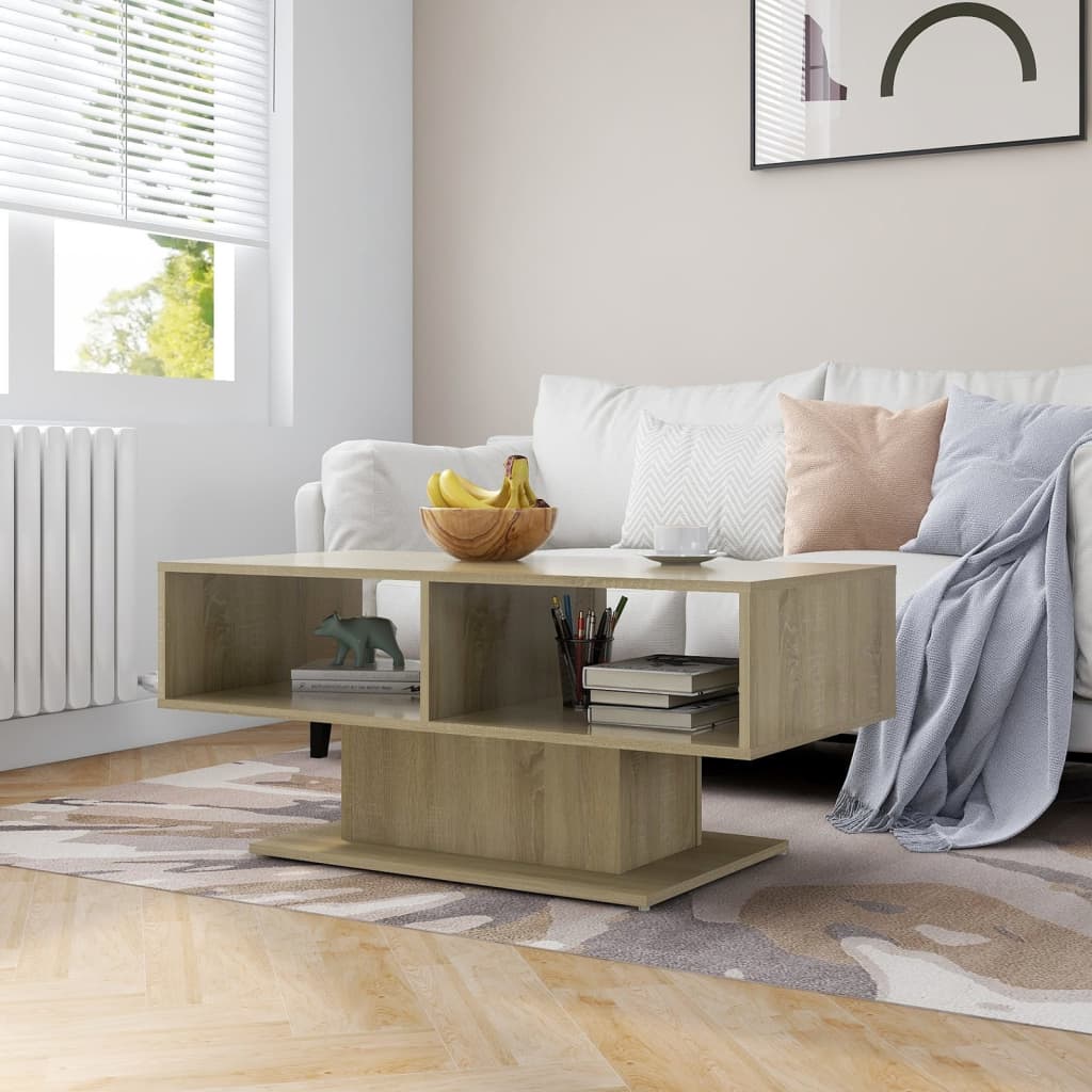 vidaXL Coffee Table Sonoma Oak 103.5x50x44.5 cm Engineered Wood