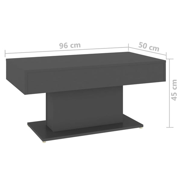 vidaXL Coffee Table Grey 96x50x45 cm Engineered Wood