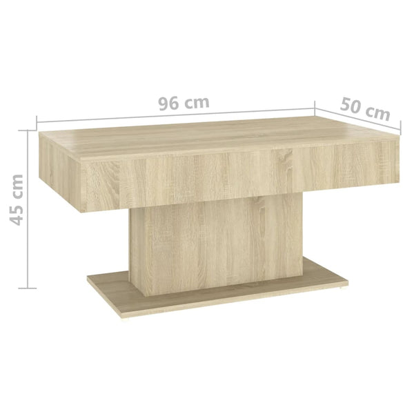 vidaXL Coffee Table Sonoma Oak 96x50x45 cm Engineered Wood