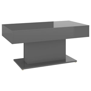 vidaXL Coffee Table High Gloss Grey 96x50x45 cm Engineered Wood
