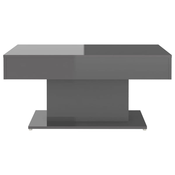 vidaXL Coffee Table High Gloss Grey 96x50x45 cm Engineered Wood