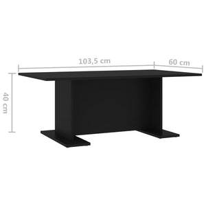 vidaXL Coffee Table Black 103.5x60x40 cm Engineered Wood