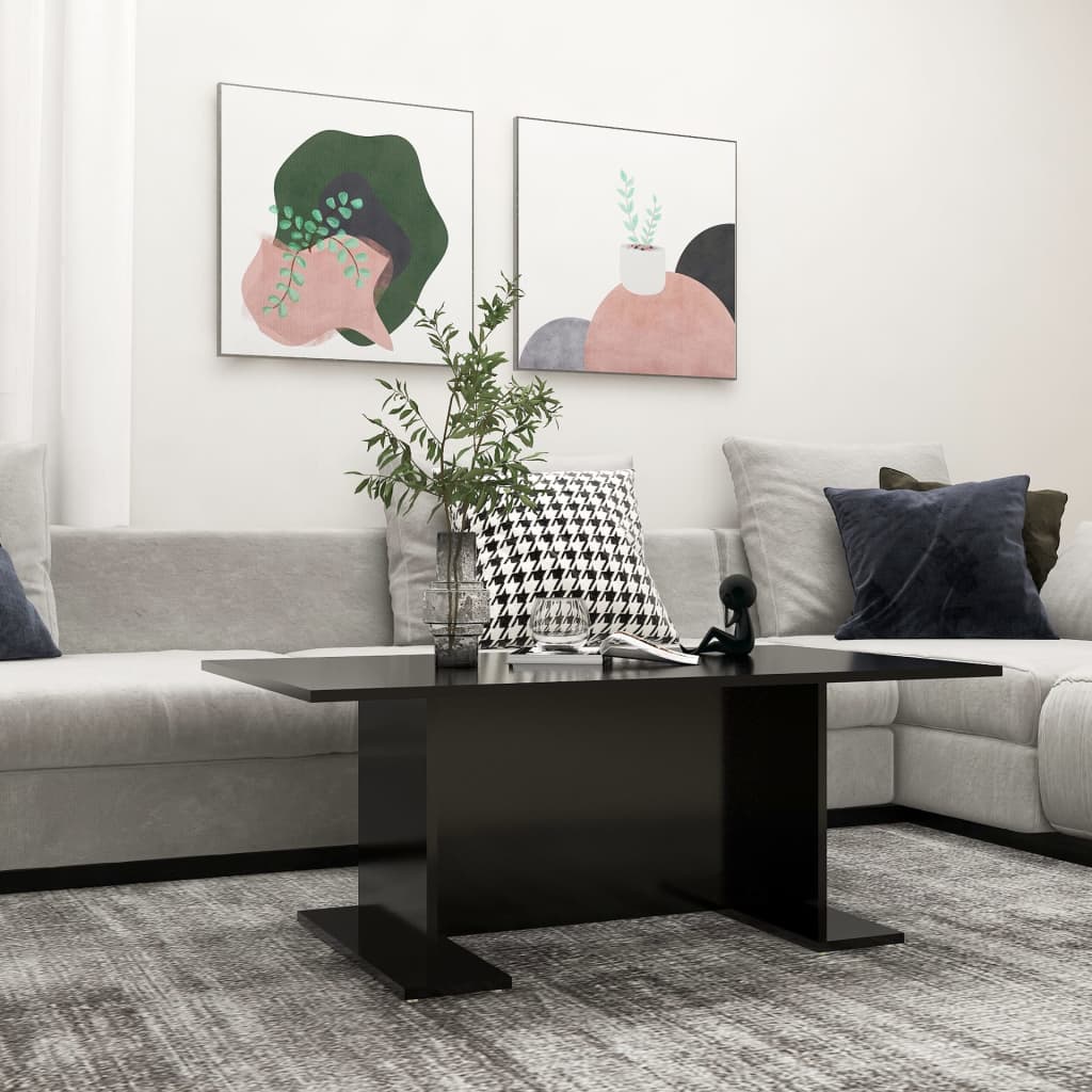 vidaXL Coffee Table Black 103.5x60x40 cm Engineered Wood