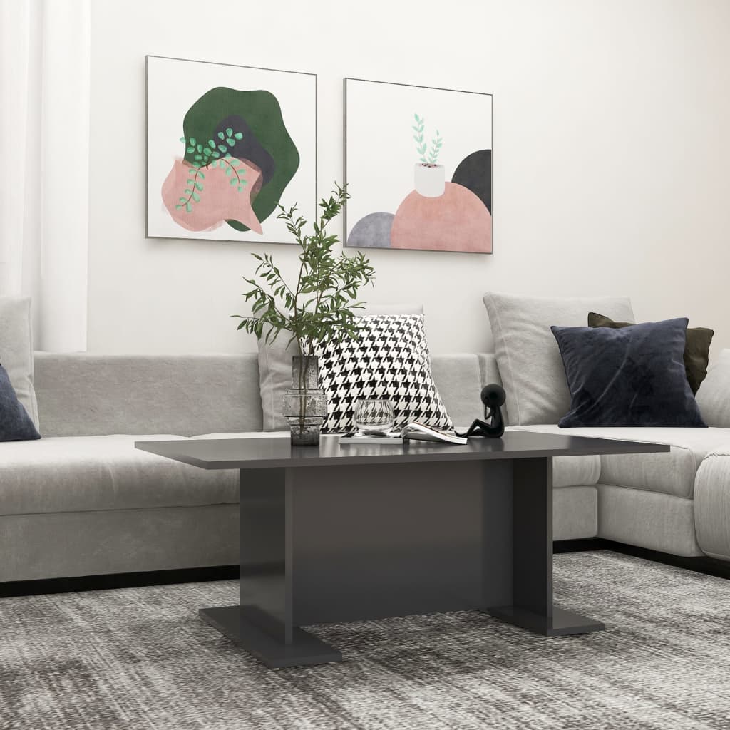 vidaXL Coffee Table Grey 103.5x60x40 cm Engineered Wood