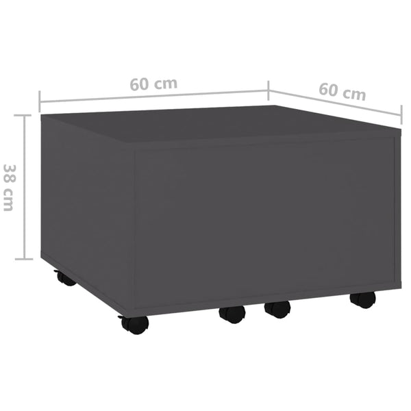 vidaXL Coffee Table Grey 60x60x38 cm Engineered Wood