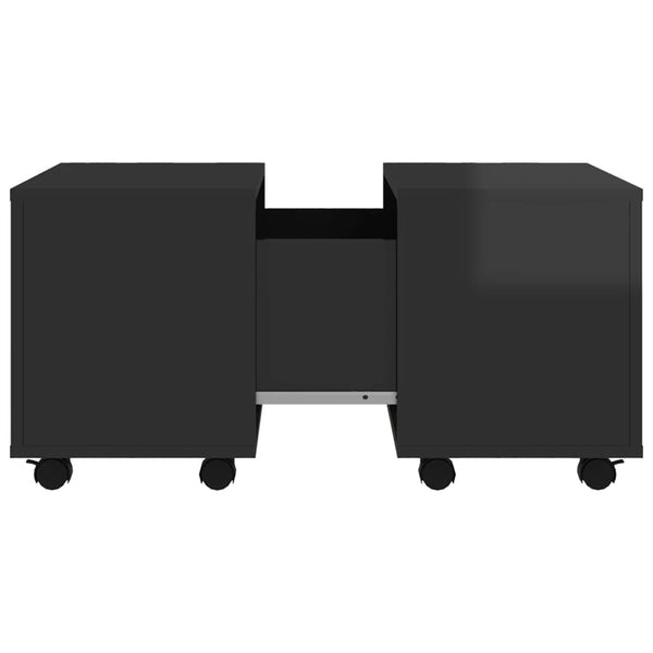 vidaXL Coffee Table High Gloss Black 60x60x38 cm Engineered Wood