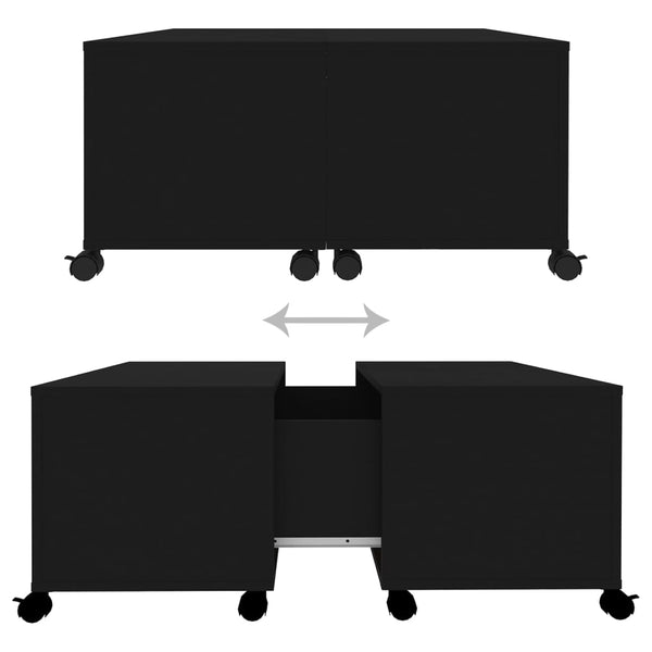 vidaXL Coffee Table Black 75x75x38 cm Engineered Wood