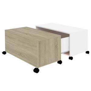 vidaXL Coffee Table White Sonoma Oak 75x75x38 cm Engineered Wood