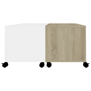 vidaXL Coffee Table White Sonoma Oak 75x75x38 cm Engineered Wood