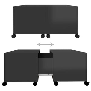 Couchtisch Hochglanz Schwarz 75x75 cm