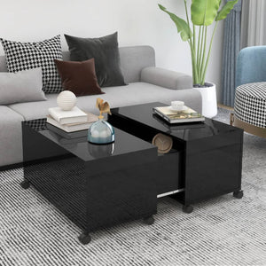Couchtisch Hochglanz Schwarz 75x75 cm