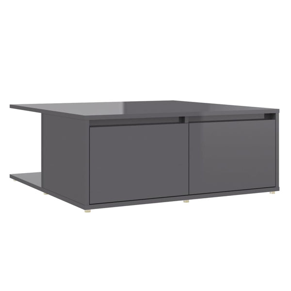 Couchtisch Hochglanz Grau 80x80 cm