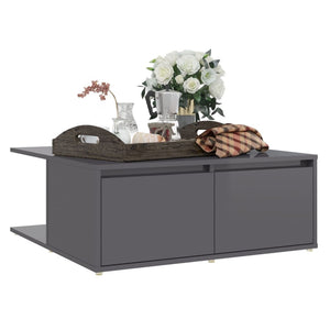Couchtisch Hochglanz Grau 80x80 cm