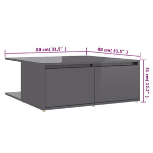Couchtisch Hochglanz Grau 80x80 cm