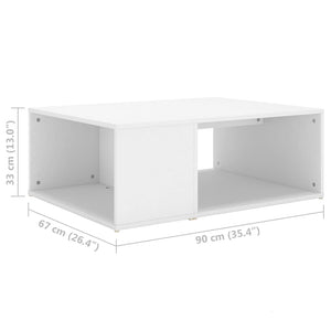 Weißer Couchtisch 90x67 cm