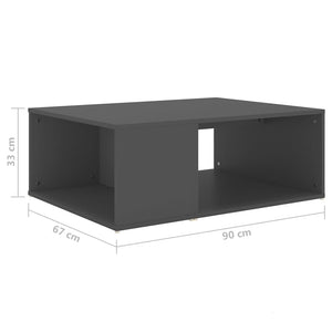 Grauer Couchtisch 90x67 cm