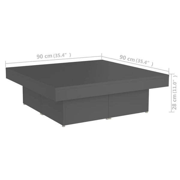 Grauer Couchtisch 90x90 cm