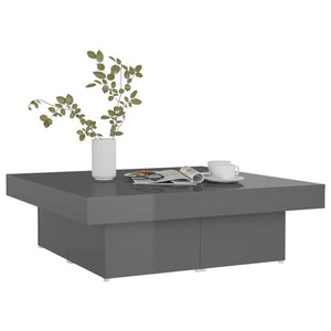 Hochglanz Couchtisch Grau 90x90 cm