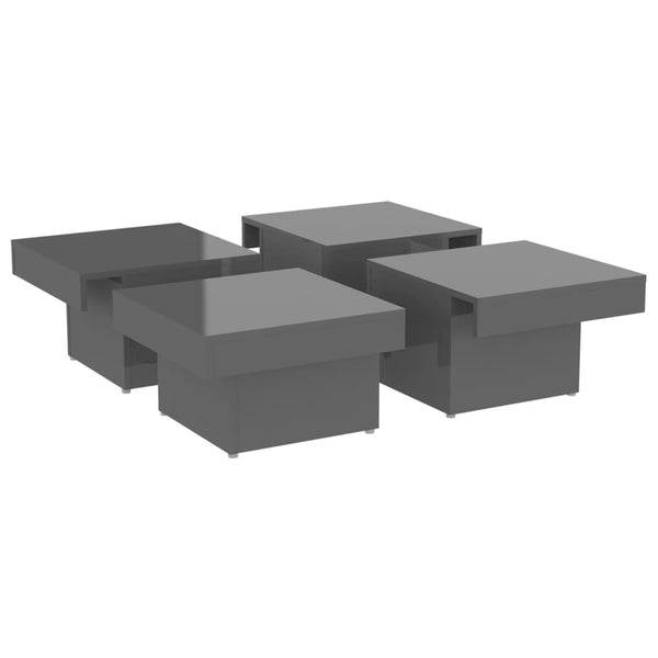 Hochglanz Couchtisch Grau 90x90 cm