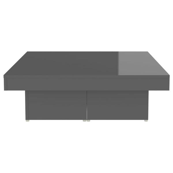 Hochglanz Couchtisch Grau 90x90 cm
