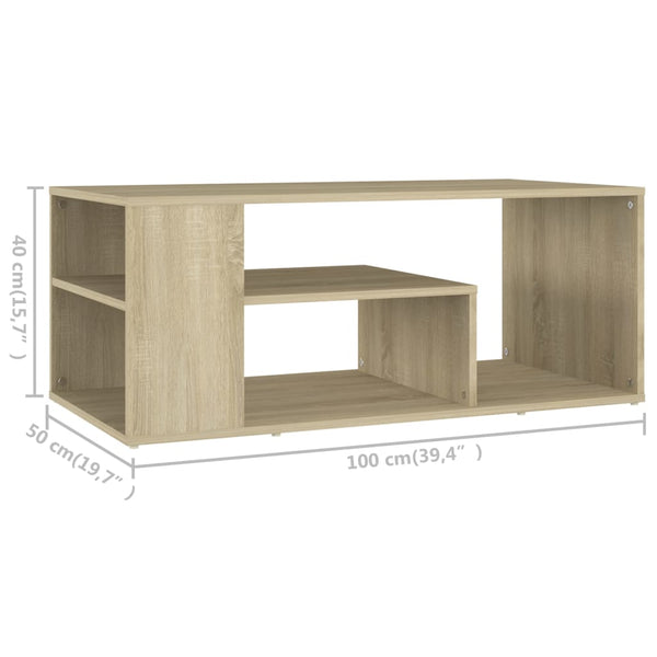 Sonoma Eiche Couchtisch 100x50 cm