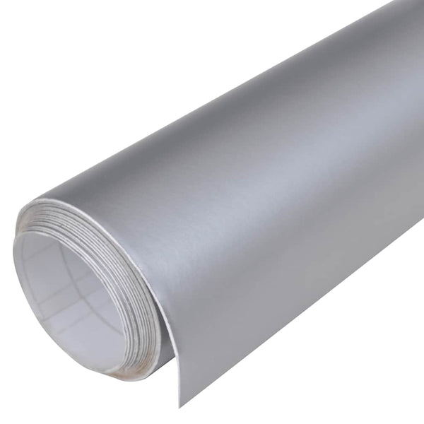 vidaXL Car Wrapping Film 2 pcs. Matte Silver 100x150 cm+50x150 cm