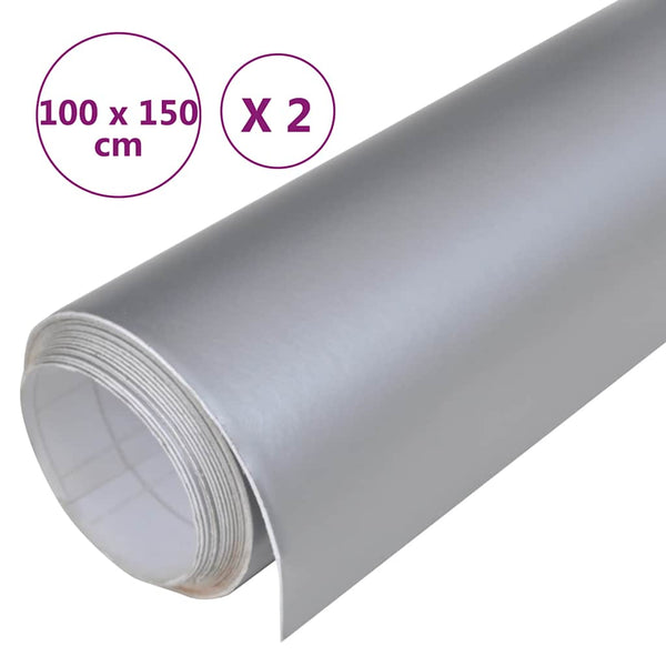 vidaXL Car Foils 2 pcs. Matte Silver 100x150 cm