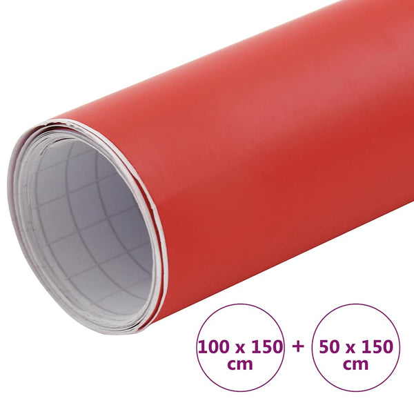 vidaXL Car Foils 2 pcs Matte Red 100x150 cm+50x150 cm