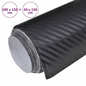 vidaXL Car Foils 2 pcs. 3D Black 100x150 cm+50x150 cm