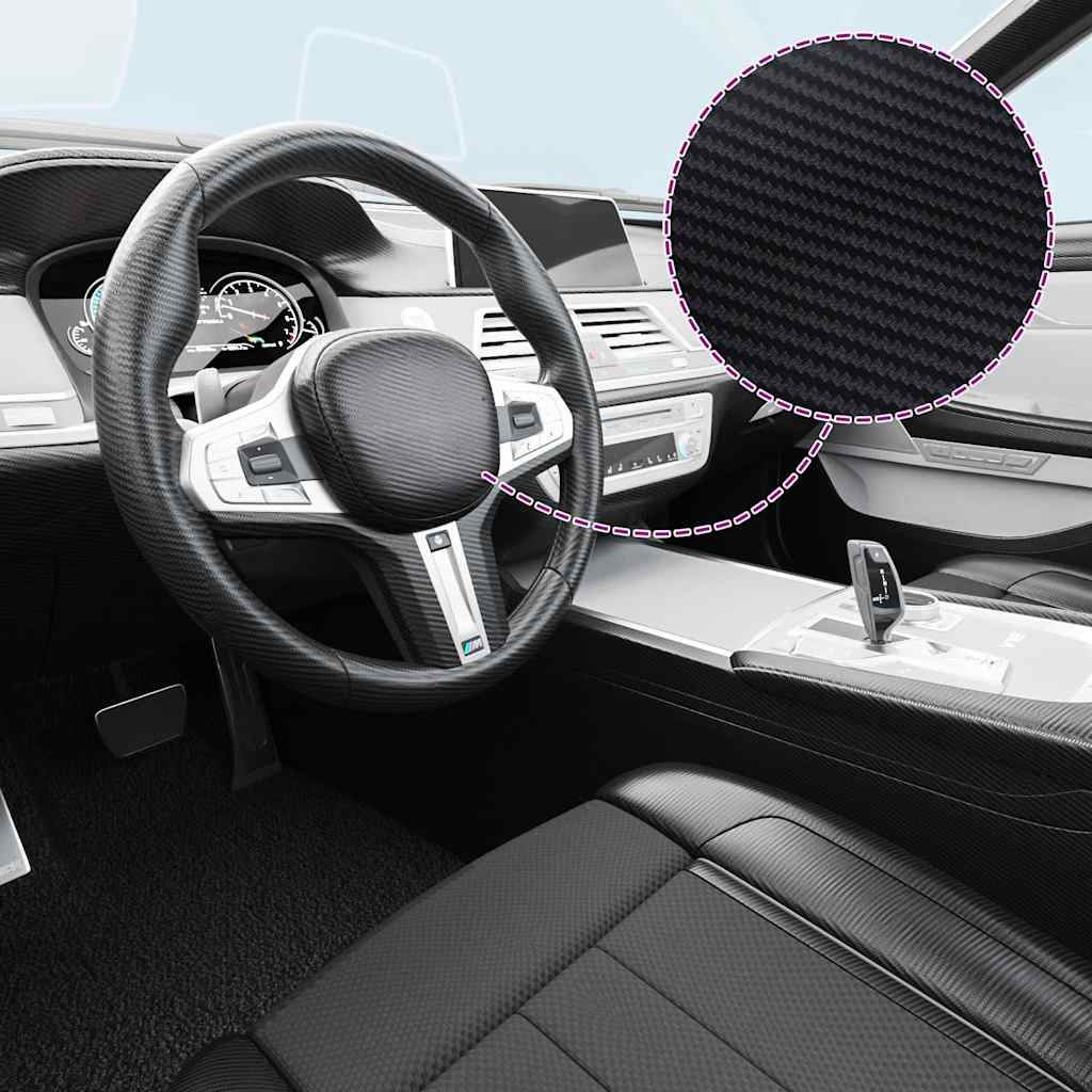 vidaXL Car Foils 2 pcs. 3D Black 100x150 cm+50x150 cm