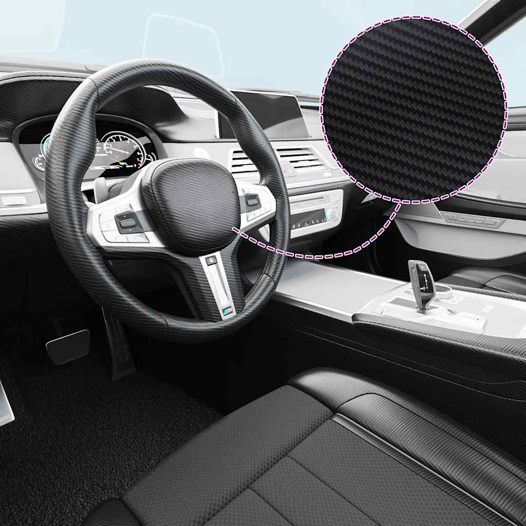 vidaXL Car Foils 2 pcs. 3D Black 100x150 cm