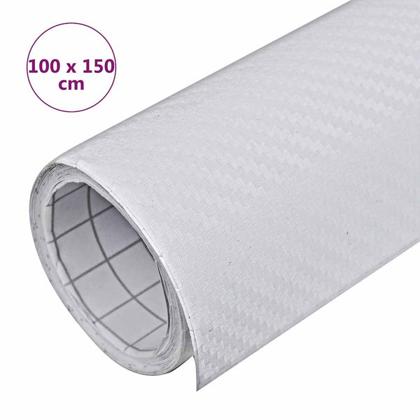 vidaXL Car Film 3D White 100x150 cm