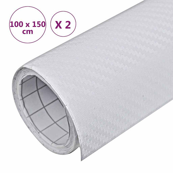 vidaXL Car Foils 2 pcs 3D White 100x150 cm