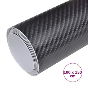 vidaXL Car Wrap Film 4D Black 100x150 cm