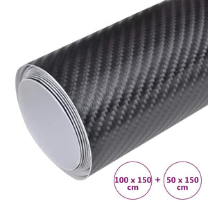 vidaXL Car Foils 2 pcs 4D Black 100x150 cm+50x150 cm