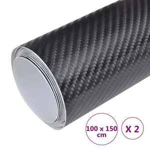 vidaXL Car Foils 2 pcs. 4D Black 100x150 cm
