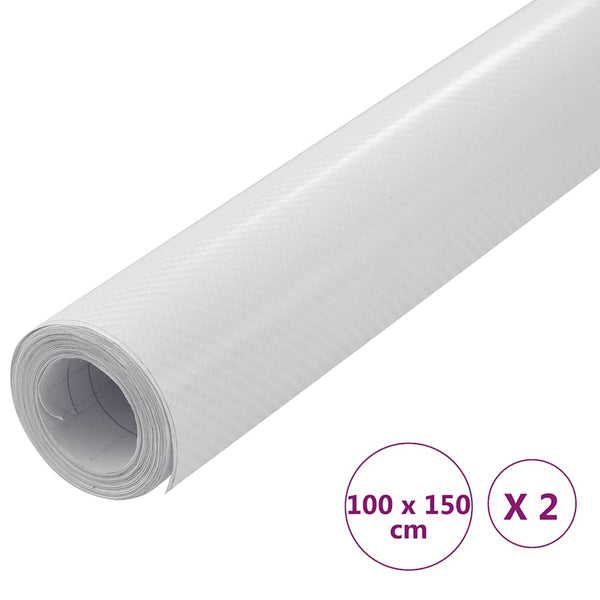 vidaXL Car Foils 2 pcs 4D White 100x150 cm
