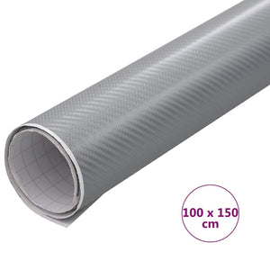 vidaXL Car Wrap Film 4D Silver 100x150 cm