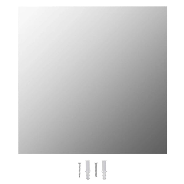 vidaXL Wall Mirror with LED Lighting Square Glass