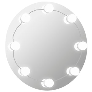 vidaXL Wall Mirror with LED Lighting Round Glass