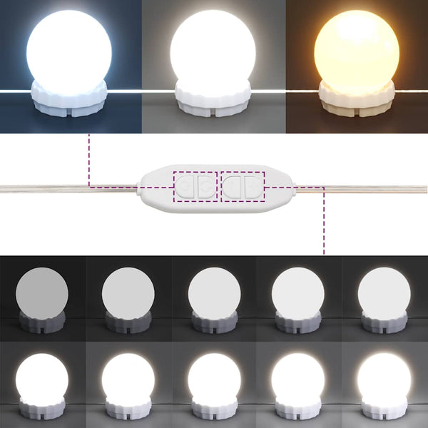 vidaXL Wall Mirror with LED Lighting Round Glass