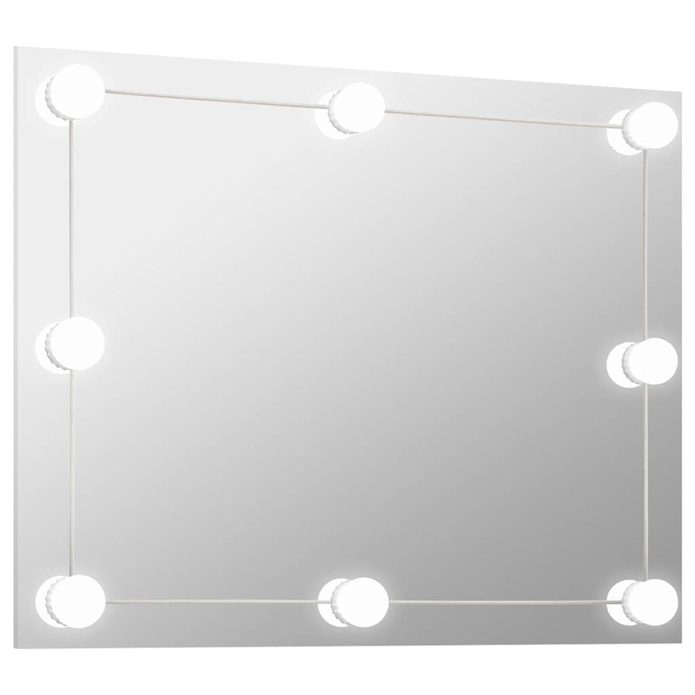 vidaXL Frameless Wall Mirror with LED Lighting Rectangular Glass