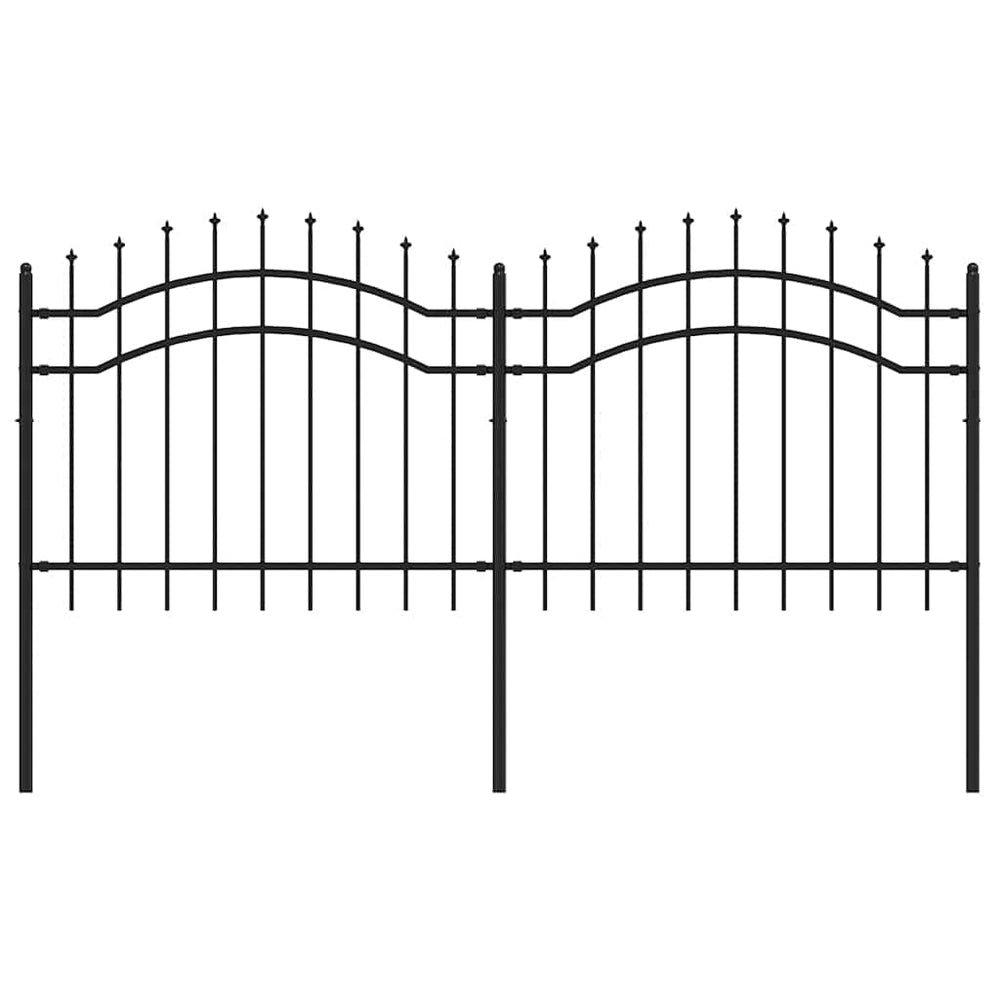 vidaXL Garden Fence Woerden with Spear Top Black 240 x 100 cm Steel